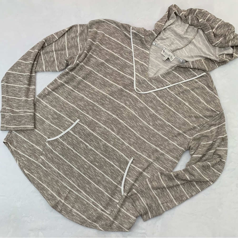 Kookaburra by Ugg Heather Brown and Ivory Lightweight Hoodie Sweater, Me…